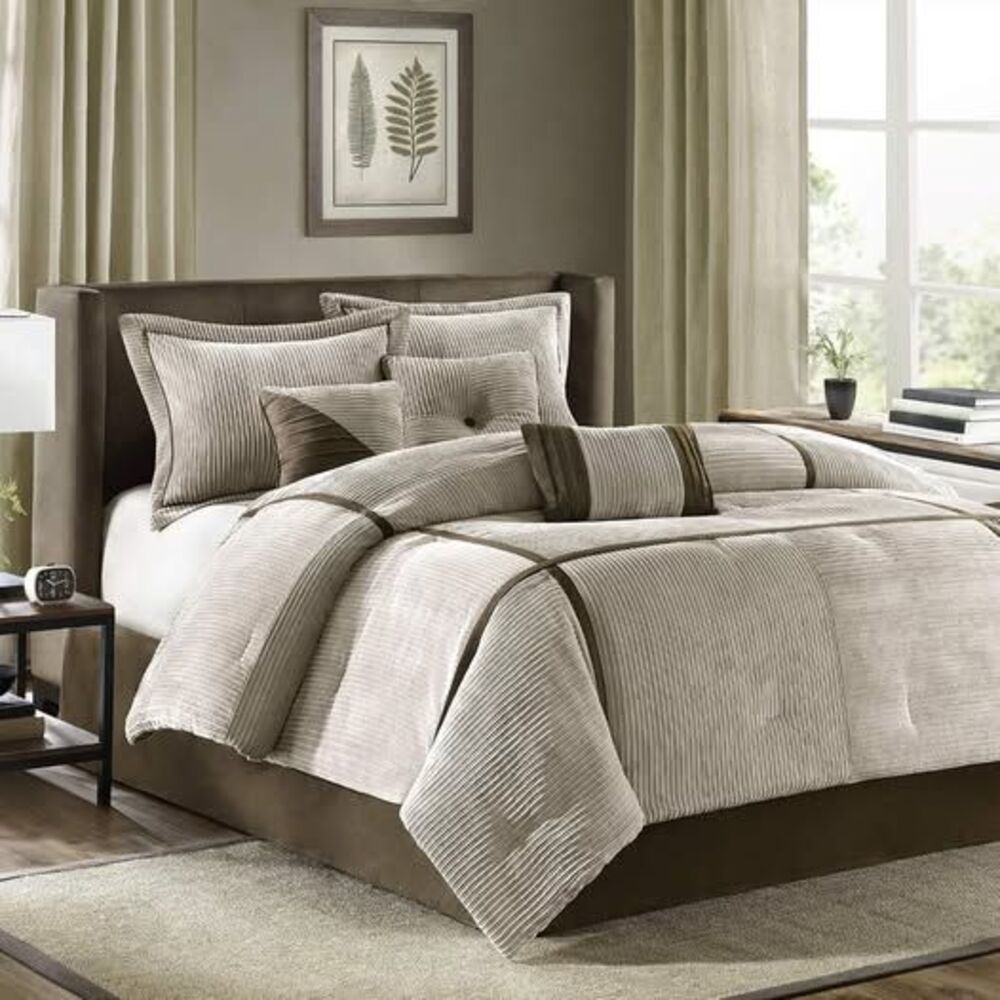 Madison Park Cozy Comforter Set Blocks Design All Season